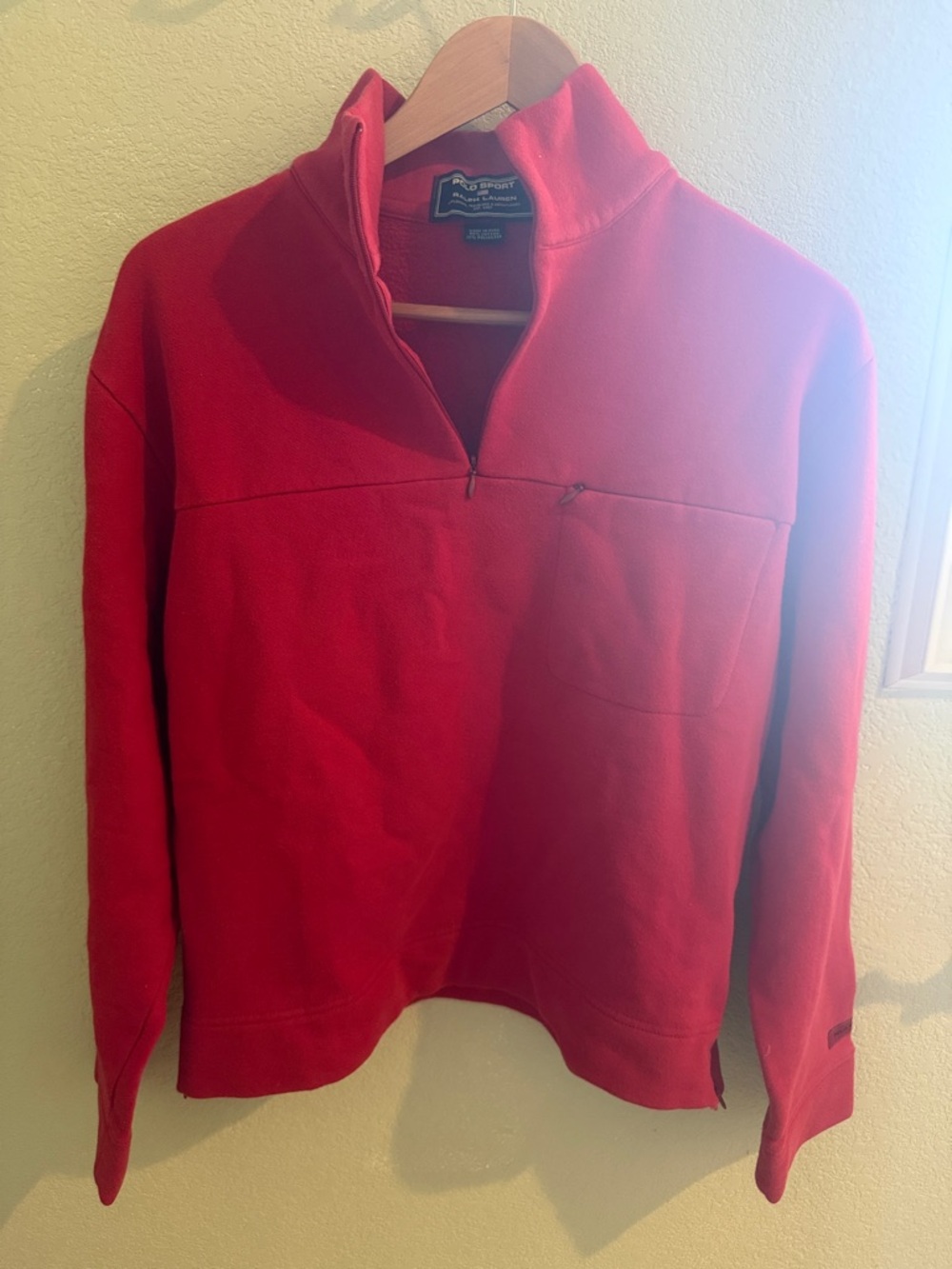 Polo by Ralph Lauren Red Quarter-Zip Fleece Pullover
